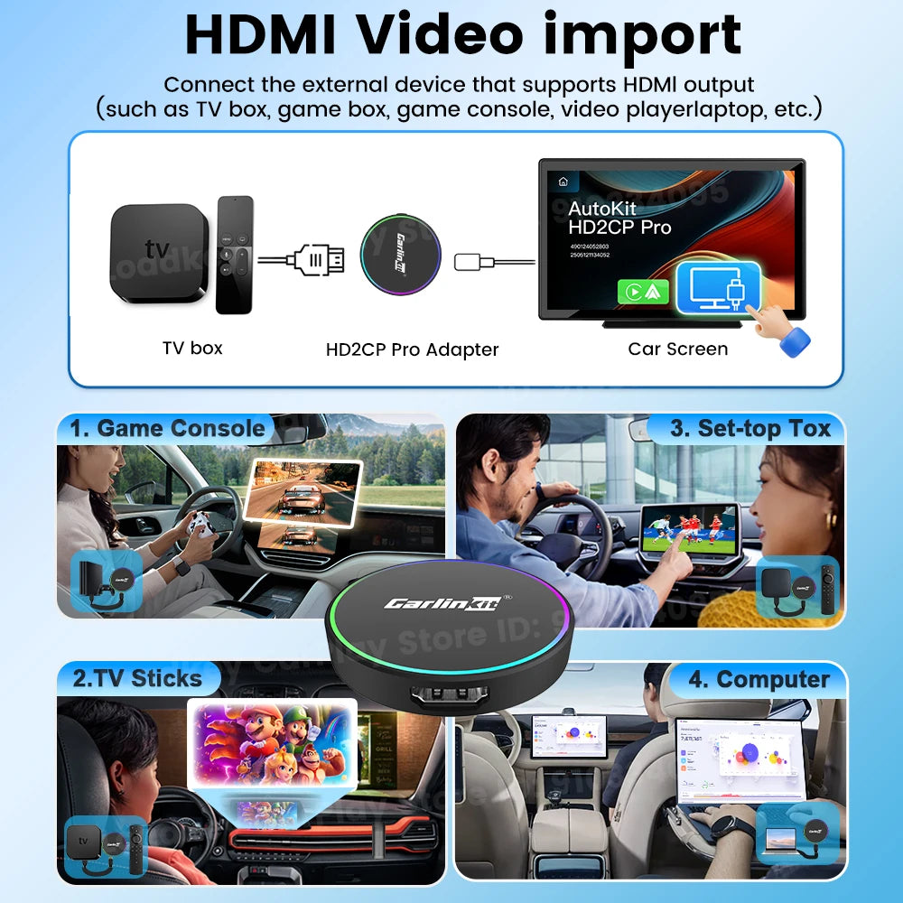 CarlinKit 3-in-1 Wireless CarPlay Android Auto HDMI Adapter 2K Car Wireless Adapter SPOT