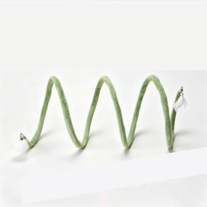 Spring Cat Tunnel Toy with Jingle Bells | Pop-Up Play Tube Cat Tunnel Toy SPOT green