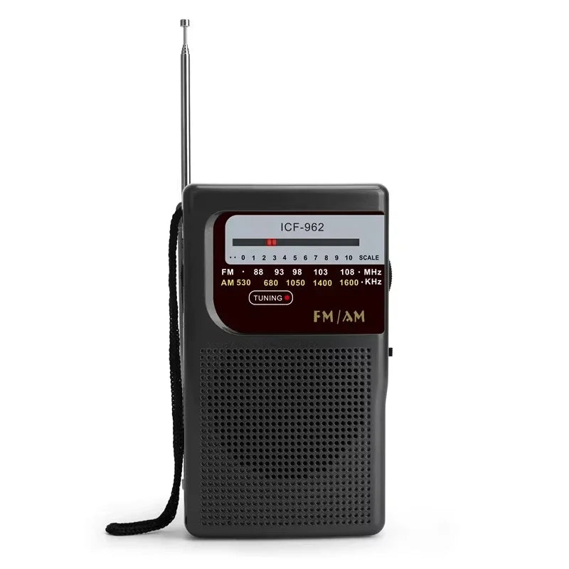 VIKEFON Portable AM FM Radio – Battery Operated, Camping & Emergency Portable AM FM Radio SPOT Black