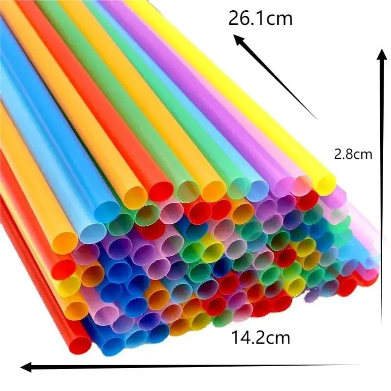 100-Pack Colorful Flexible Disposable Drinking Straws 6×190mm Disposable Drinking Straws SPOT
