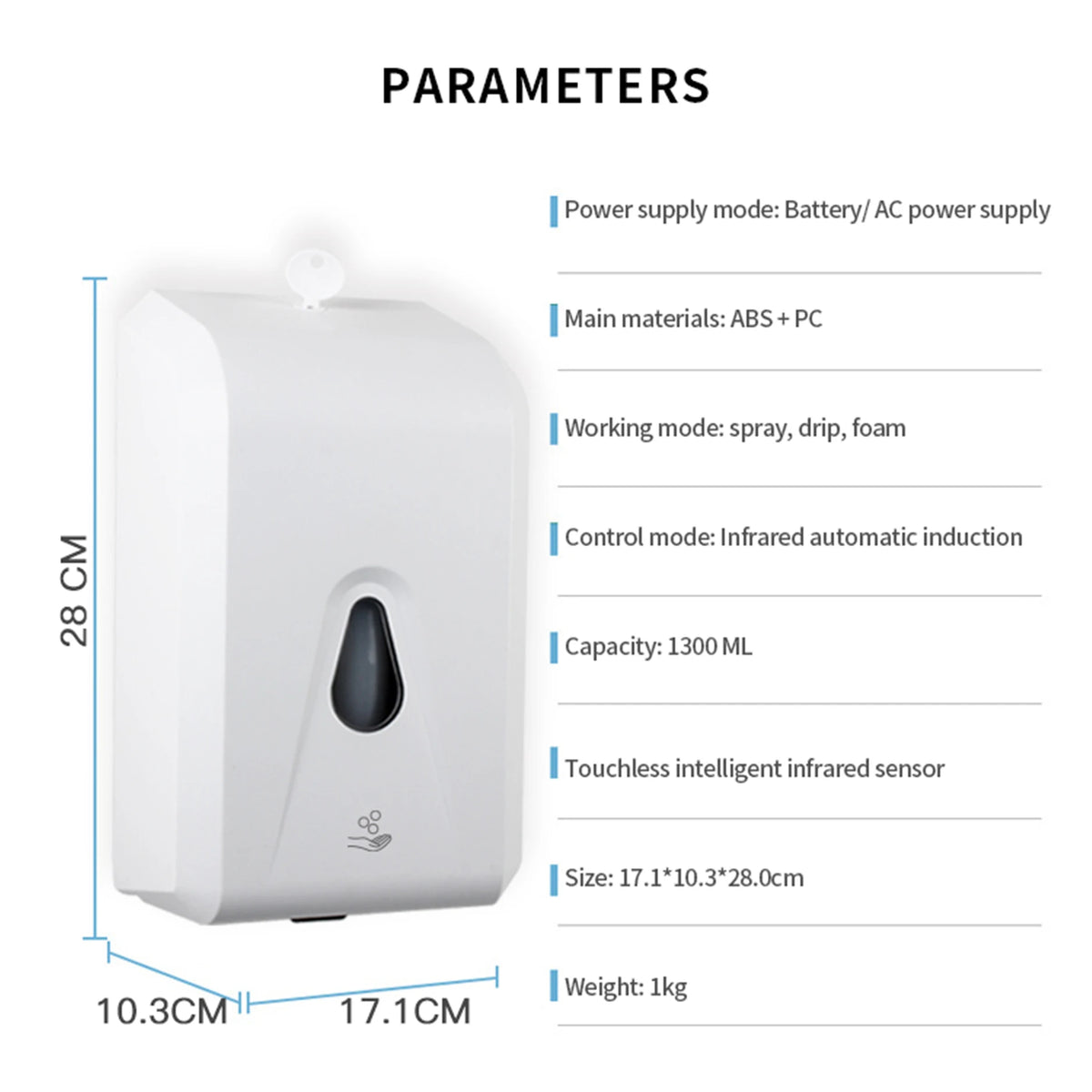 Touchless Automatic Soap Dispenser 1300ml Wall Mount Gold Automatic Soap Dispenser SPOT