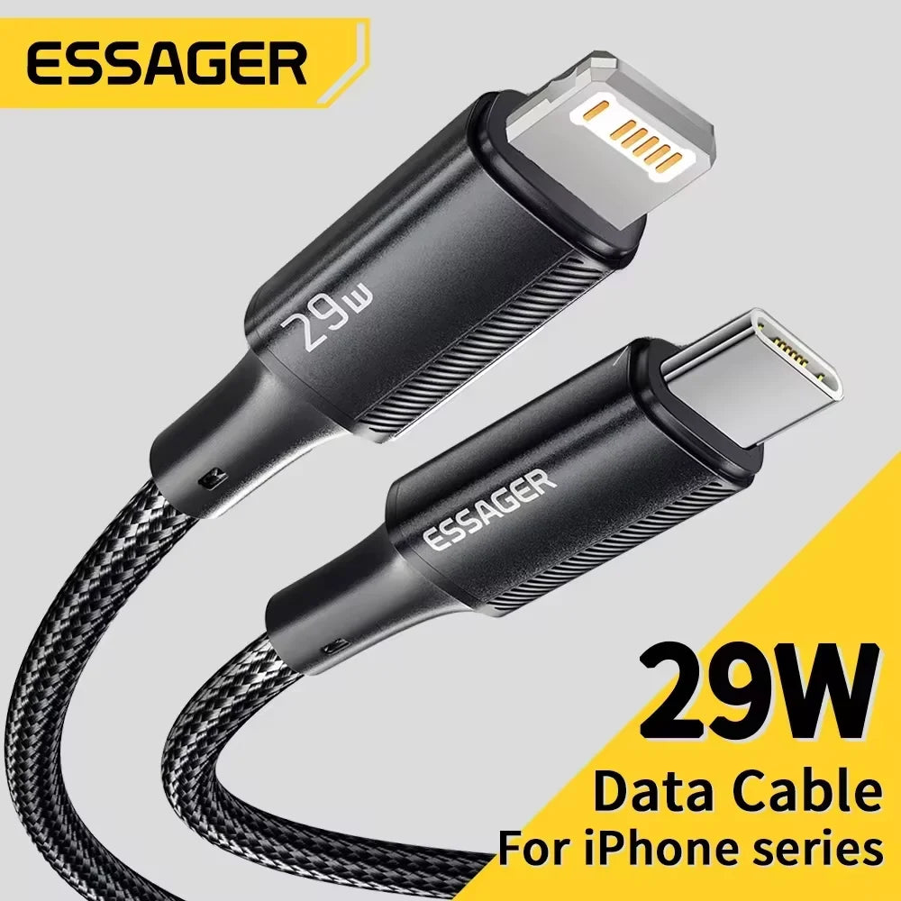 Essager USB-C to Lightning Cable 29W PD Fast Charging – 0.5–3m USB Charging Cable SPOT