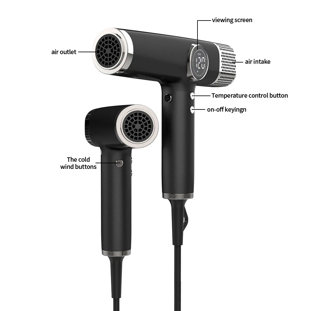 1800W Ionic Hair Dryer – 110,000 RPM Brushless Motor & Nozzles Ionic Hair Dryer SPOT