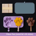 Silicone Popsicle Molds with Lid – Cute Cartoon DIY Ice Lolly Popsicle Mold SPOT 2 Bear Pws