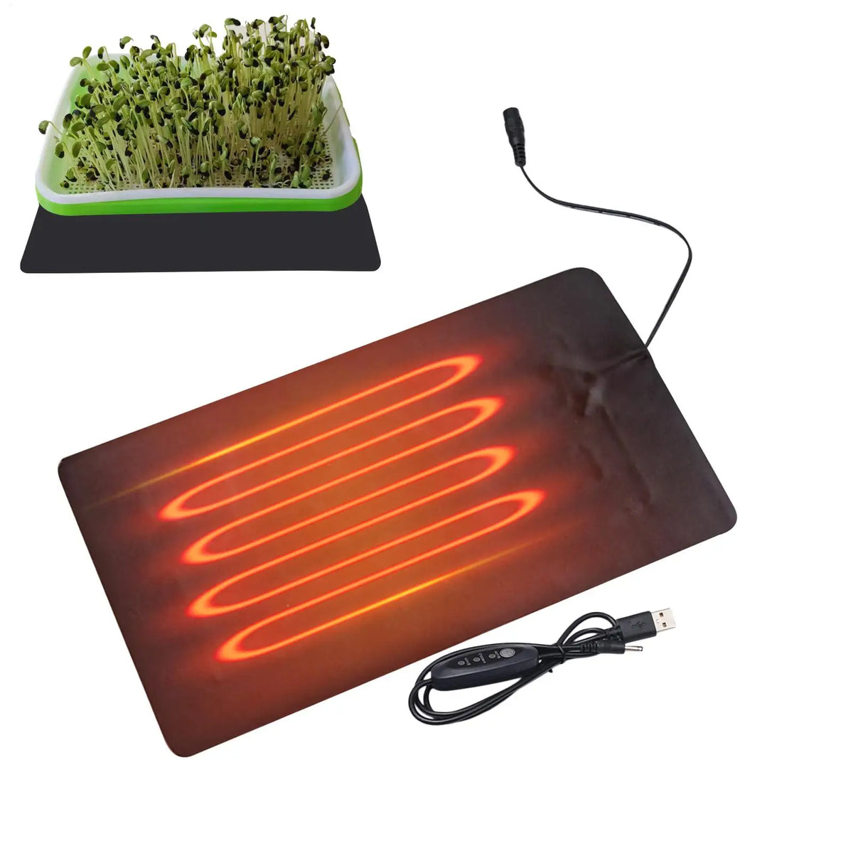 USB Seedling Heat Mat – Plant Germination & Propagation Pad Seedling Heat Mat SPOT 33x18cm