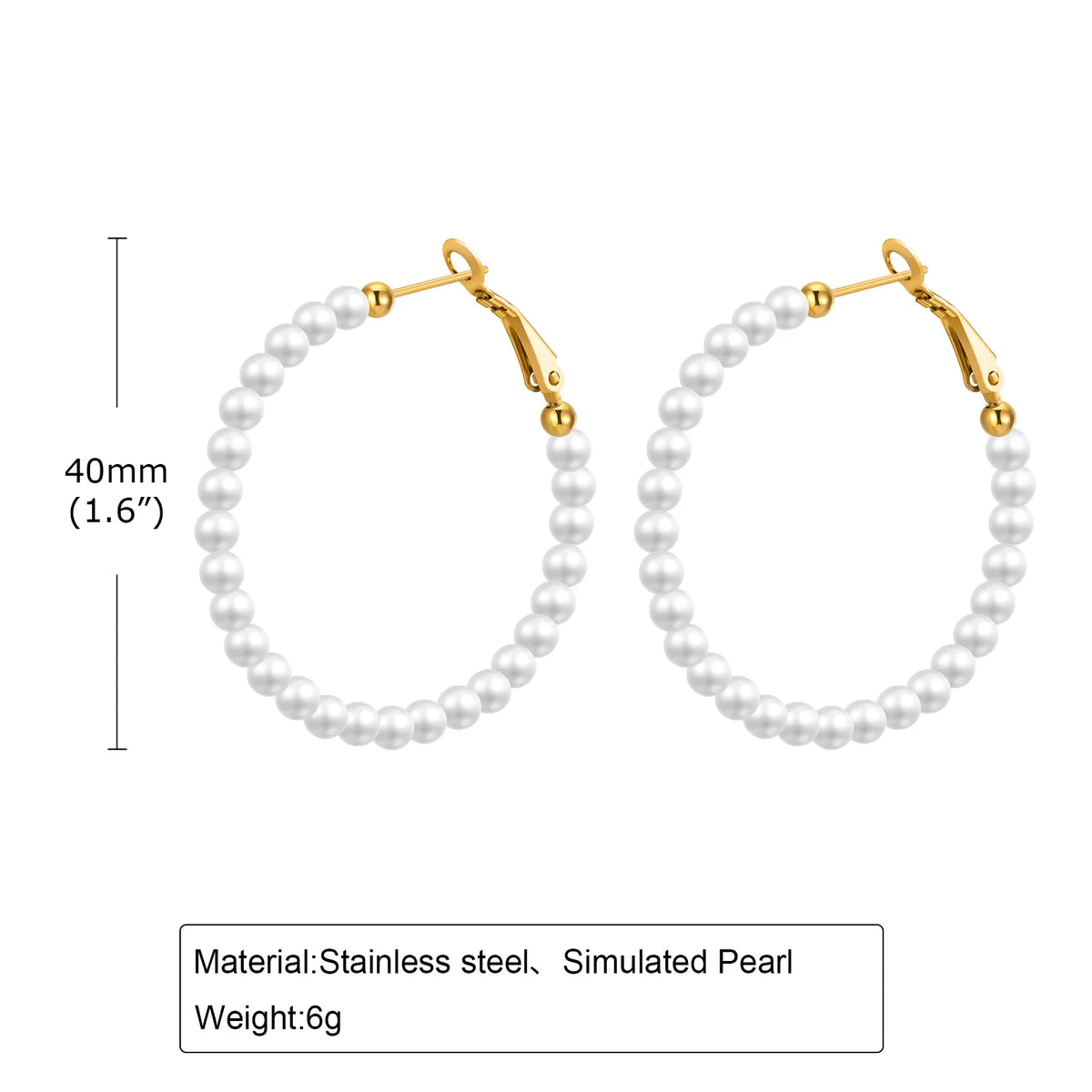 Women's Gold Hoop Earrings – Hypoallergenic Stainless Steel Hoop Earrings SPOT EH-627G-40