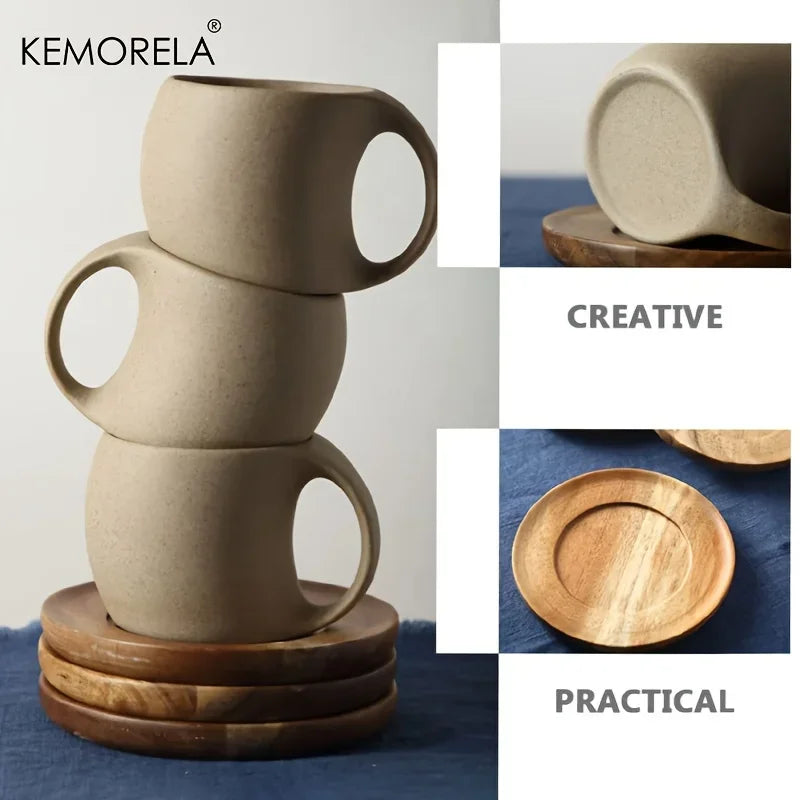 KEMORELA 220ml Ceramic Coffee Cup & Saucer Set | Elegant Mug Ceramic Coffee Mug SPOT
