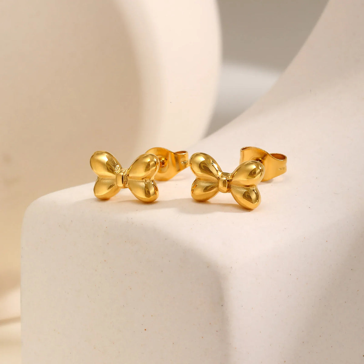 Bowknot Stud Earrings – Gold Stainless Steel Hypoallergenic Stud Earrings SPOT Default Title
