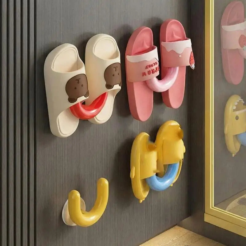 Wall-Mounted Suction Cup Slipper Hanger – U-Shape Organizer Bathroom Storage Rack SPOT