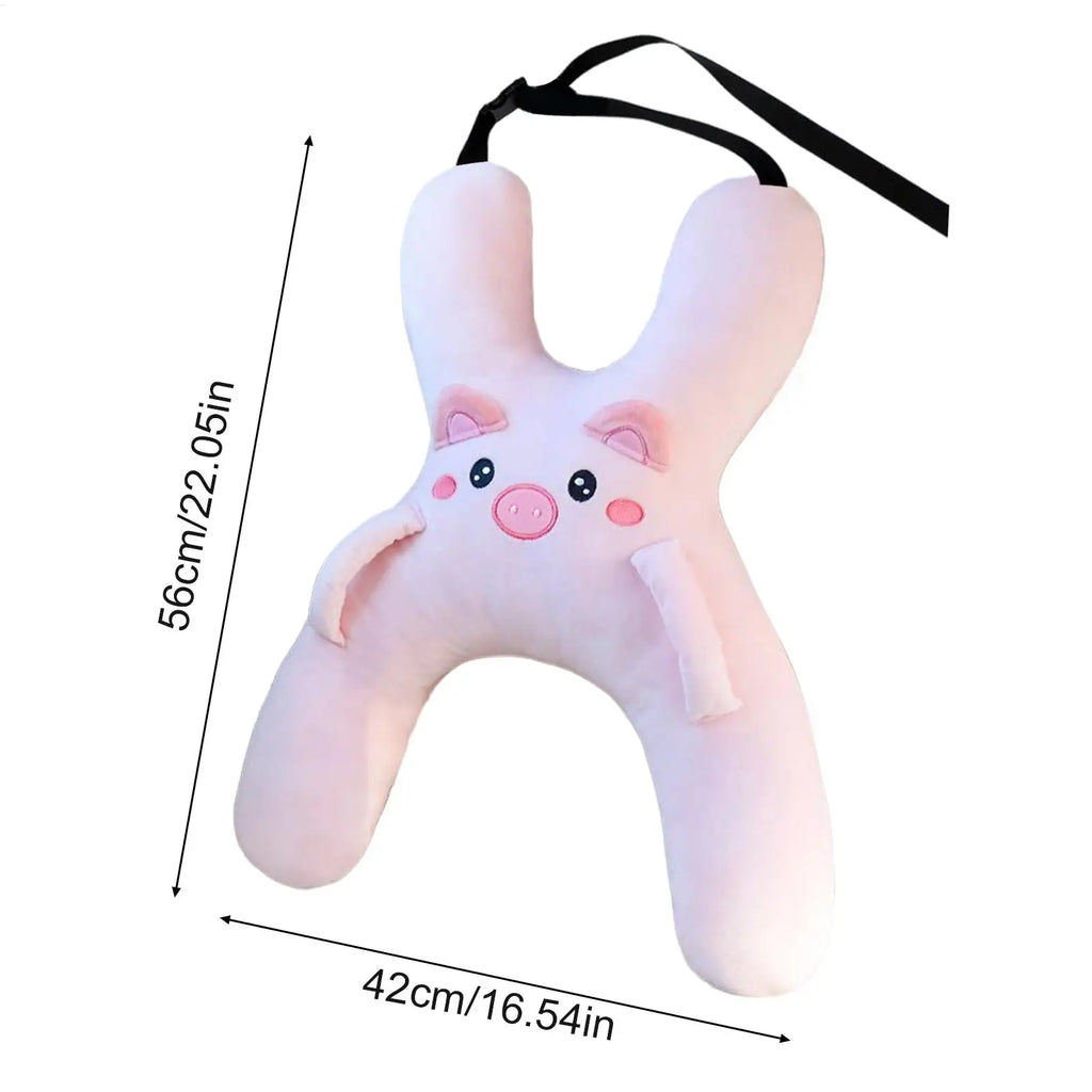 Kids Animal Car Headrest Pillow – H-Shape Adjustable Plush Nap Kids Car Headrest Pillow SPOT