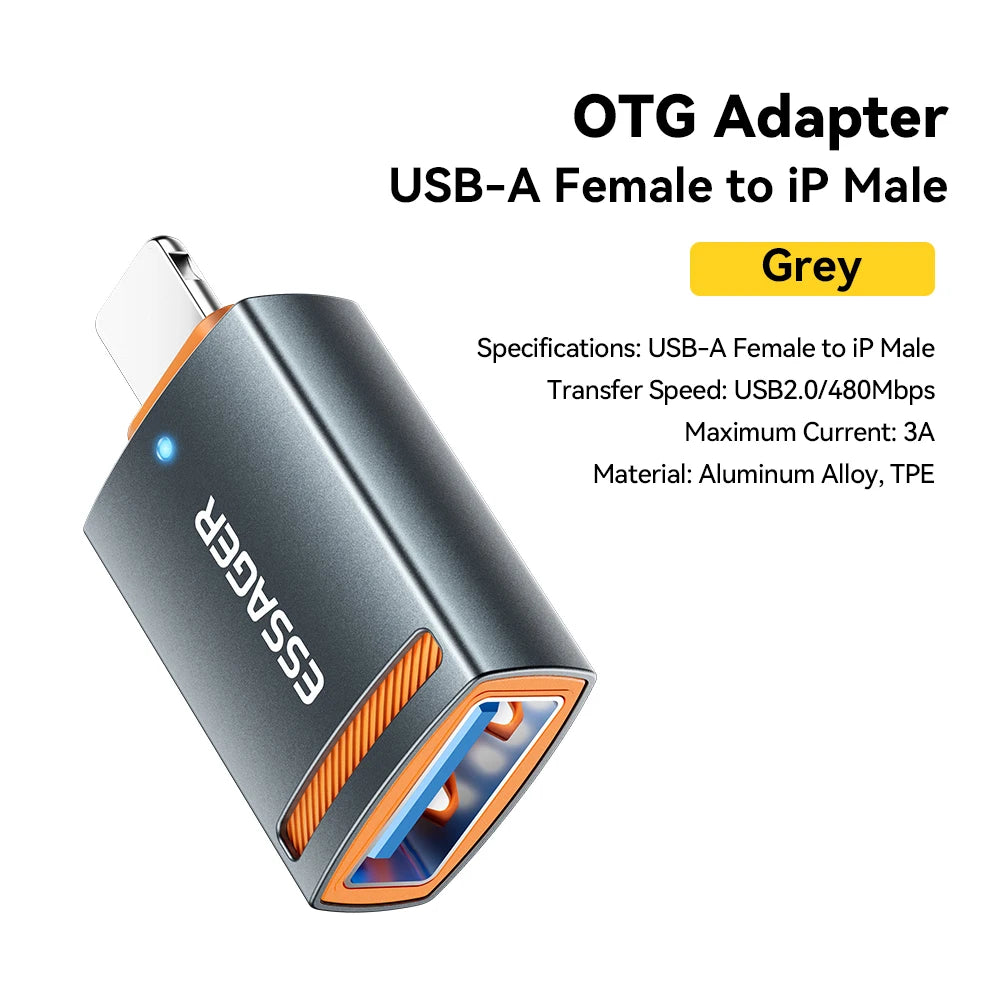 Essager USB 3.0 OTG Adapter – Type-C, Micro & Lightning USB OTG Adapter SPOT USB2.0 to iP 3A