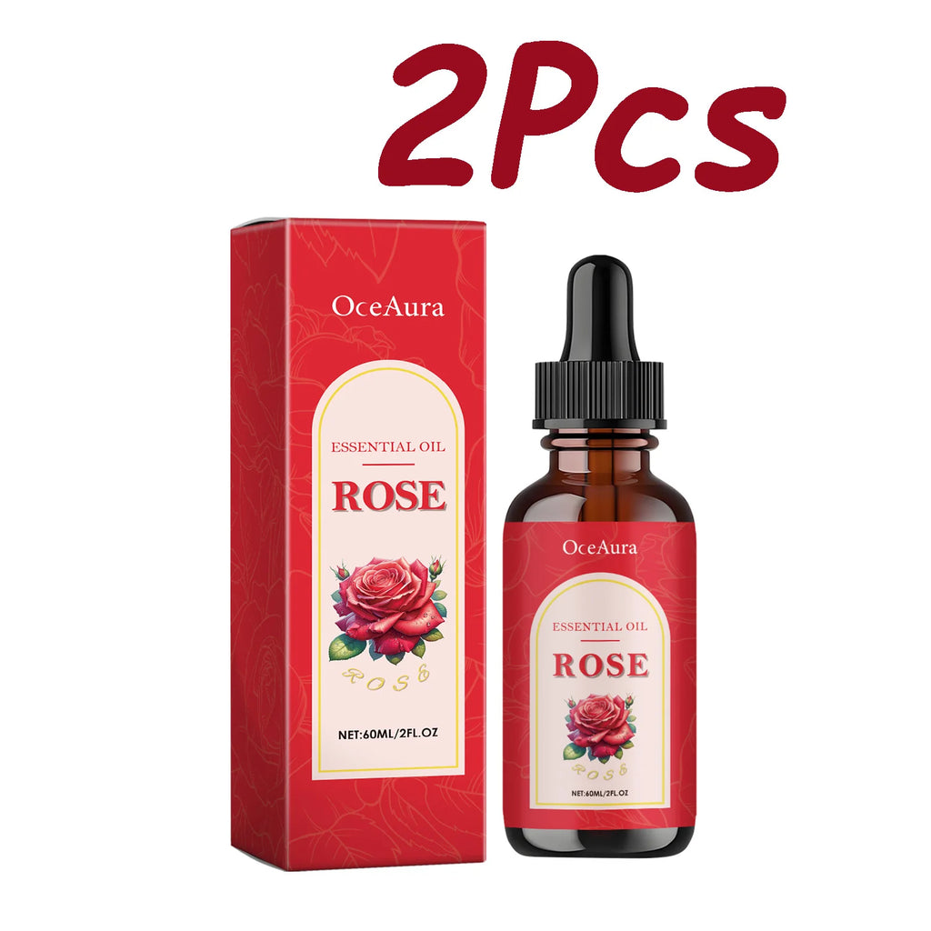 OceAura Rose Essential Oil – Nourishing Face & Body Massage Oil Body & Face Oil SPOT 2Pcs 60ml Boxed