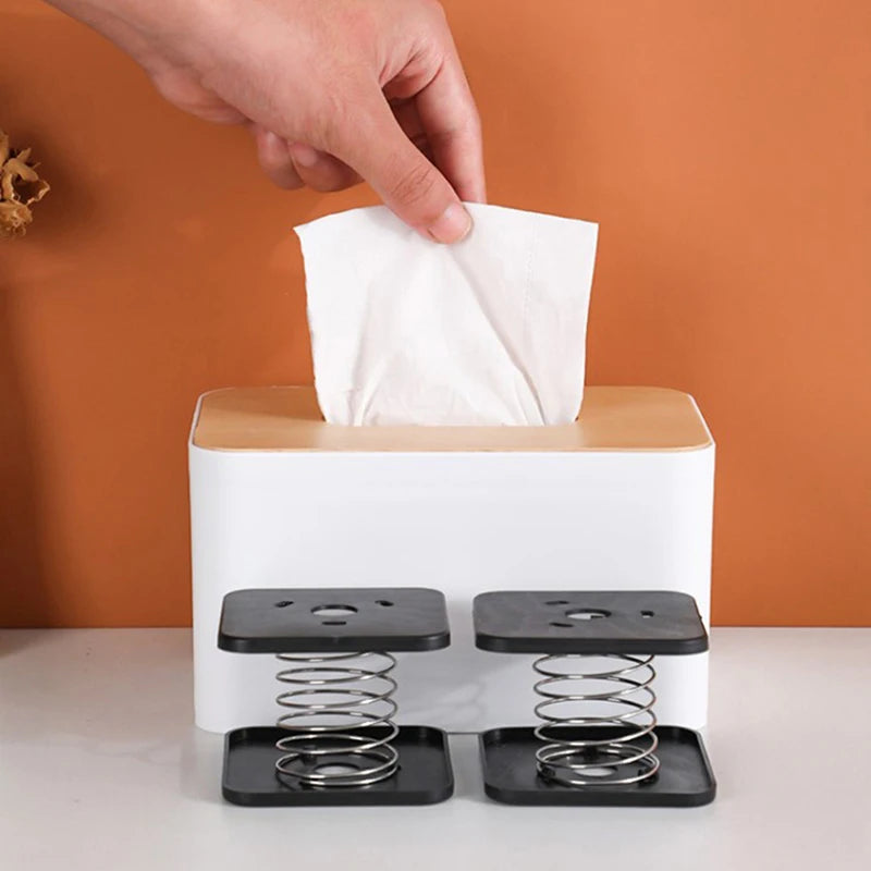 Tissue Box Spring Holder – Easy-Pull Dispenser Bracket Tissue Box Holder SPOT
