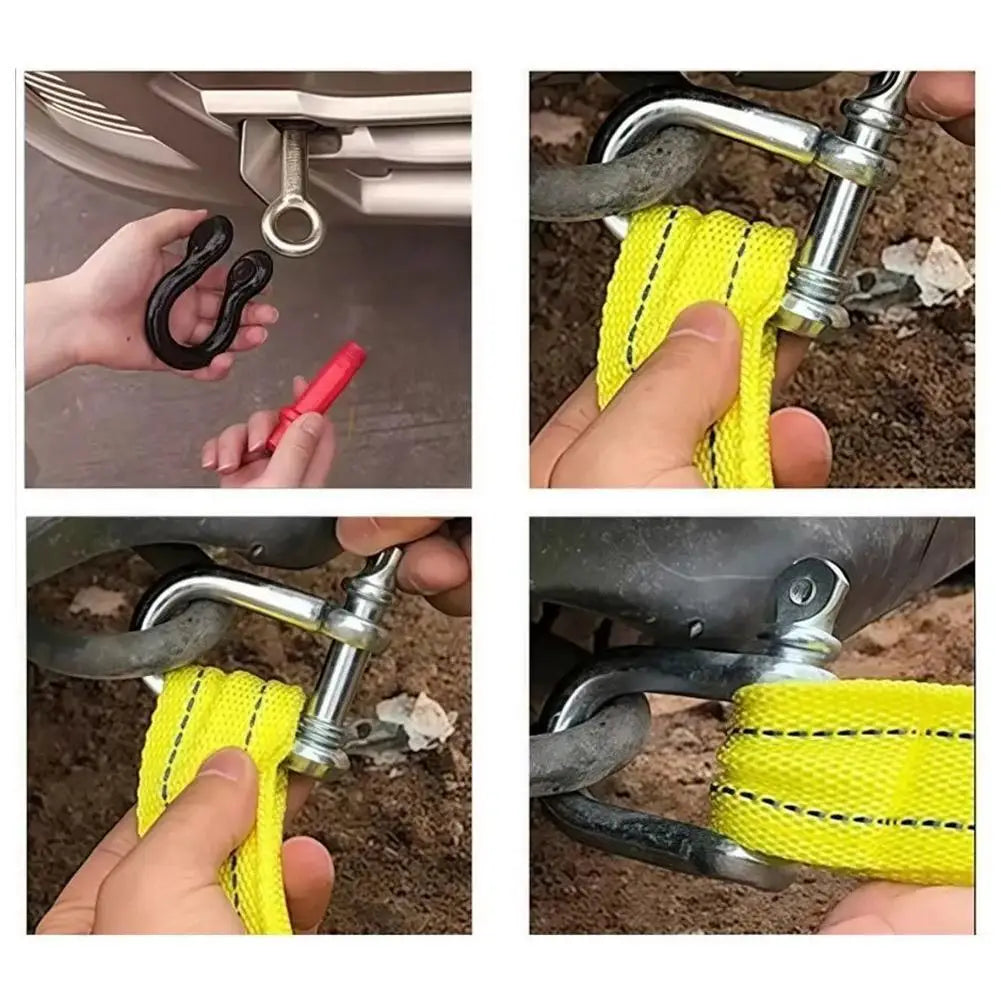 3M 3-Ton Heavy-Duty Tow Strap with Steel Hooks | Vehicle Recovery Vehicle Tow Strap SPOT
