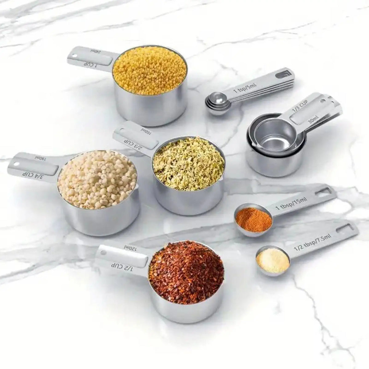 Stainless Steel Measuring Cups & Spoons Set – 10-Piece Measuring Cups Set SPOT Default Title