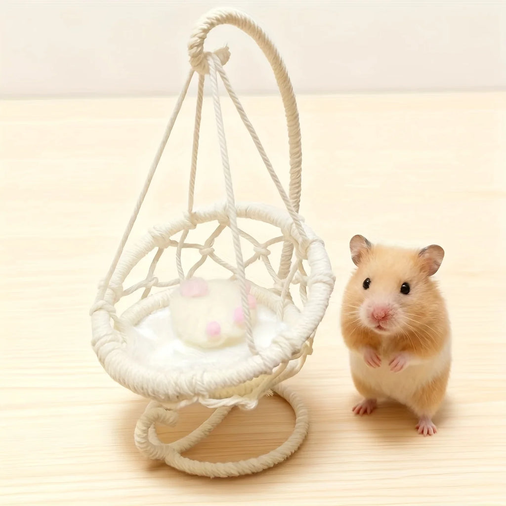 Hamster Swing Hammock – Soft Hanging Cage Accessory for Gerbils Pet Cage Accessory SPOT Beige