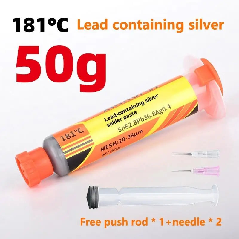 Silver-Bearing SMT Solder Paste Syringe – 181°C Melting Point SMT Solder Paste SPOT A5