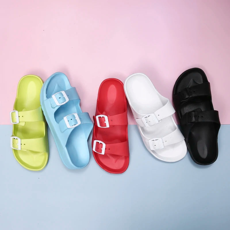 Lightweight EVA Sandals – Adjustable Dual Strap Slides EVA Flat Sandals SPOT