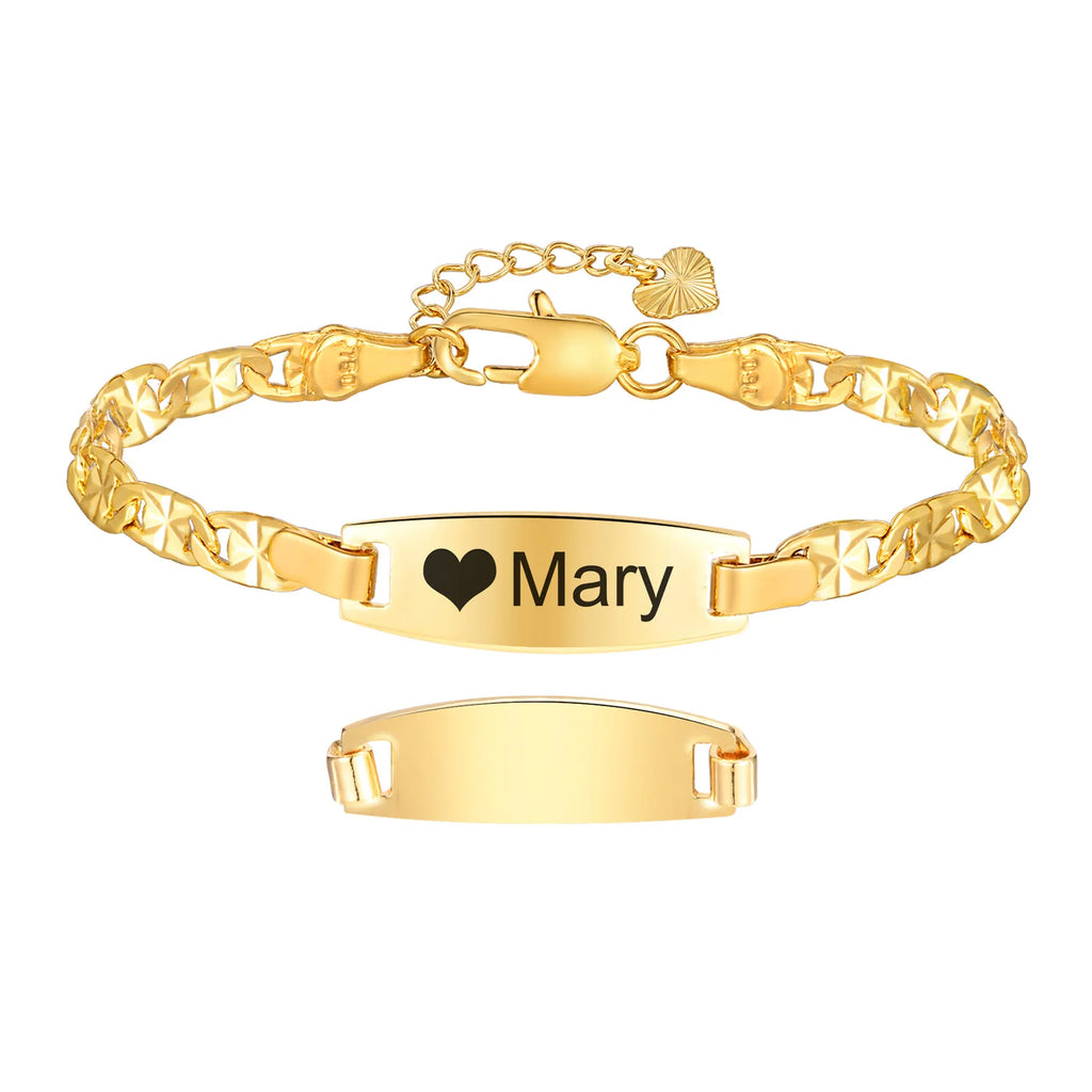 Personalized Baby Name Bracelet – Engraved Stainless Steel ID Kids ID Bracelet SPOT