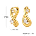 CZ Huggie Hoop Earrings – Gold Plated Geometric Stainless Steel Huggie Hoop Earrings SPOT EH-893G-19x14mm