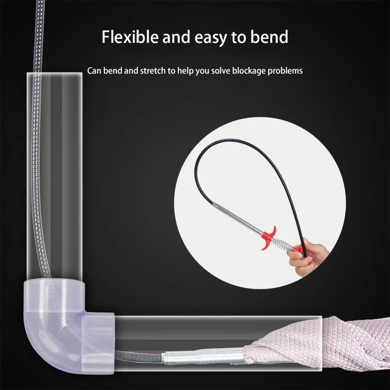 60cm Flexible Drain Snake – Spring Pipe Clog Remover Tool Drain Snake Tool SPOT
