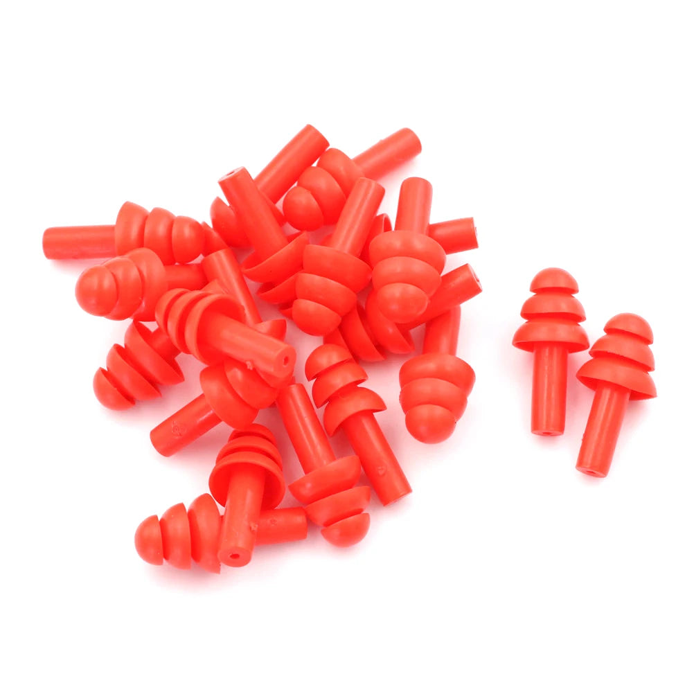 20-Pack Silicone Earplugs – Noise Blocking for Sleep & Study Silicone Earplugs SPOT 0 Red