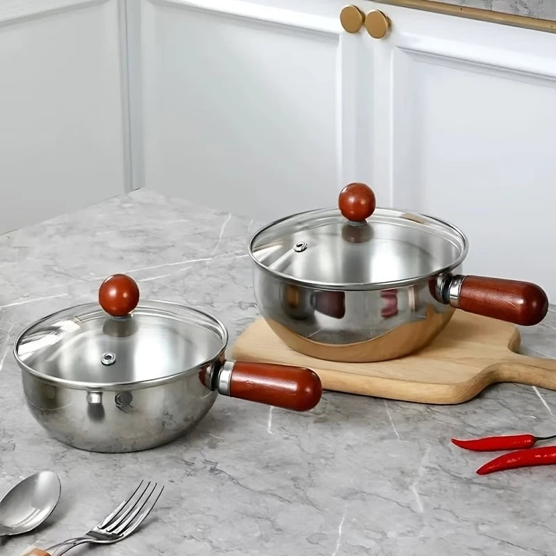 Korean Ramen Pot with Lid – Stainless Steel Noodle Cooker Ramen Noodle Pot SPOT