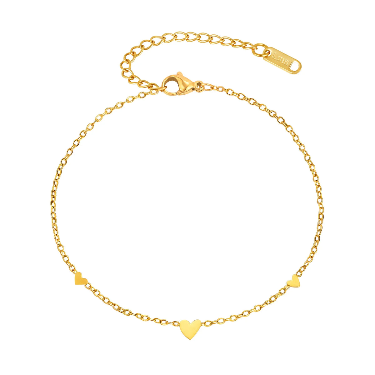 Heart Charm Ankle Bracelet – Waterproof Adjustable Women's Anklet Charm Ankle Bracelet SPOT JC-217G