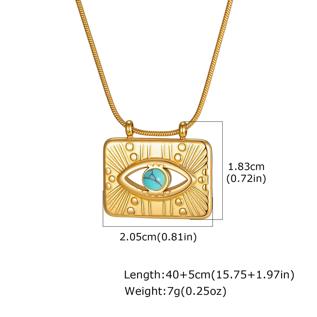 Women's Turquoise Evil Eye Sunflower Pendant Necklace Pendant Necklace SPOT NC-2578G