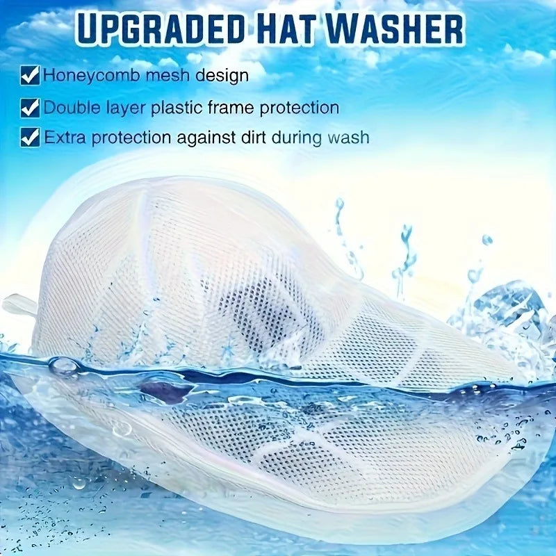 Baseball Cap Washer Set – Hat Washing Bag & Hat Rack 2-Pack Hat Laundry Set SPOT
