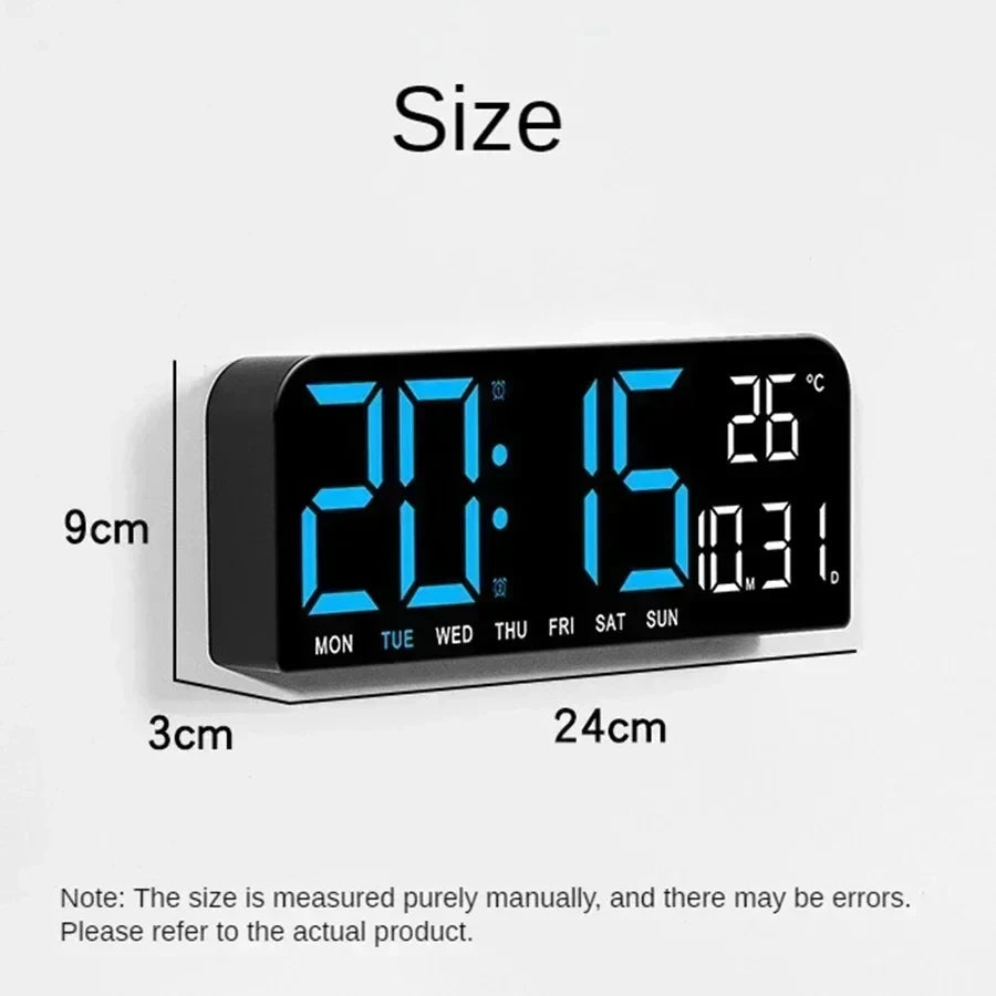 9" LED Digital Wall Clock – USB, Temp, Humidity & Auto Dimmer LED Wall Clock SPOT
