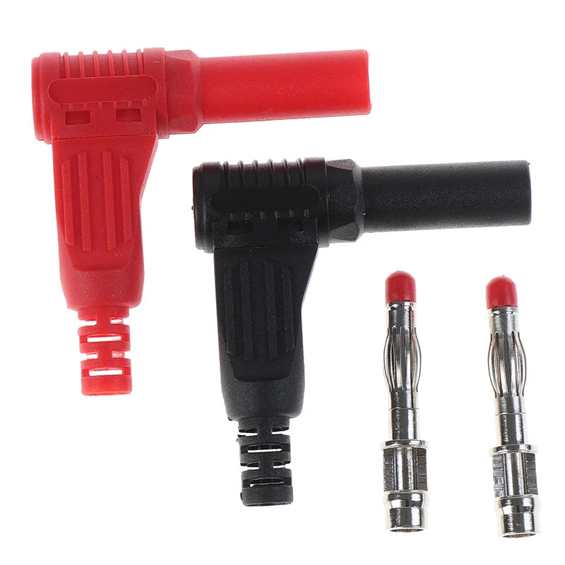 4mm Right Angle Banana Plugs Red & Black – Multimeter Test Electrical Connector SPOT