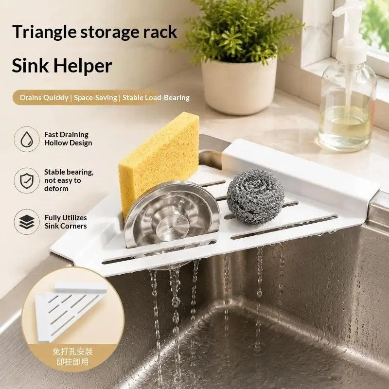 Kitchen Sink Corner Rack – Sponge Holder & Organizer Sink Corner Organizer SPOT