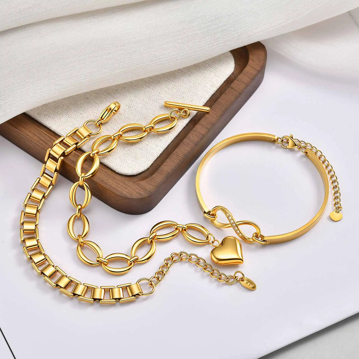 Gold Plated Stackable Chain Bracelet – Tarnish-Free Women's Chain Bracelet SPOT