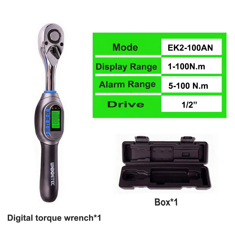 WISRETEC Digital Torque Wrench ±2% Precision | T/P Dual Mode Digital Torque Wrench SPOT Torque-1-100N.m