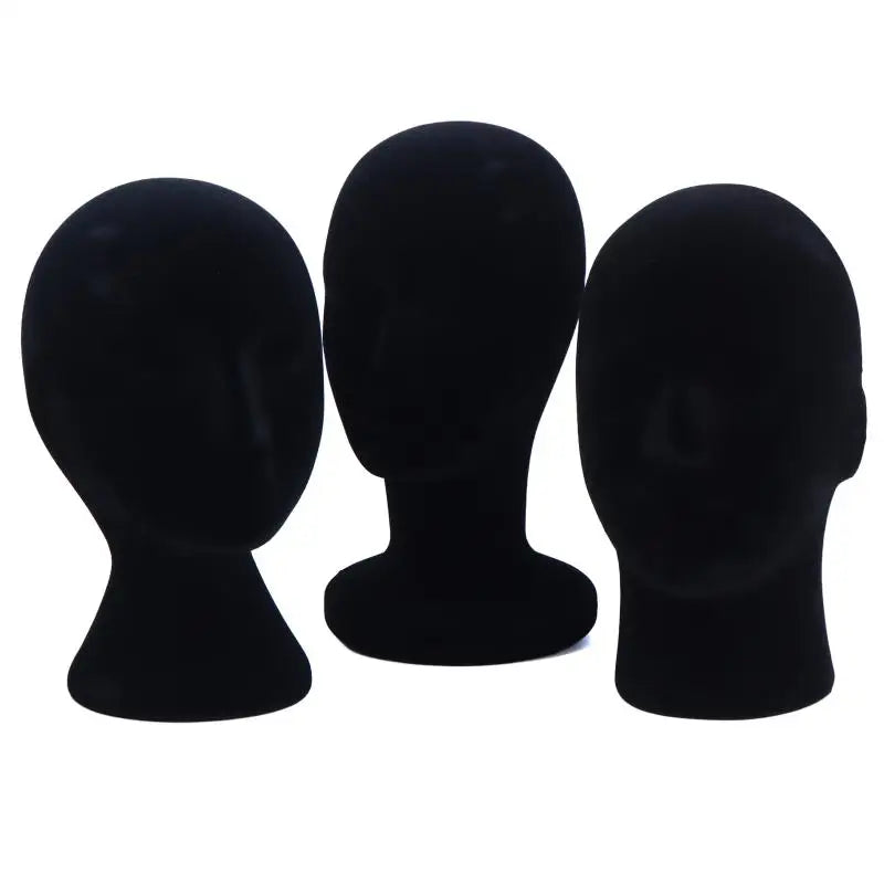 Black Foam Mannequin Head 52cm – Wig Display & Storage Stand Wig Display Stand SPOT