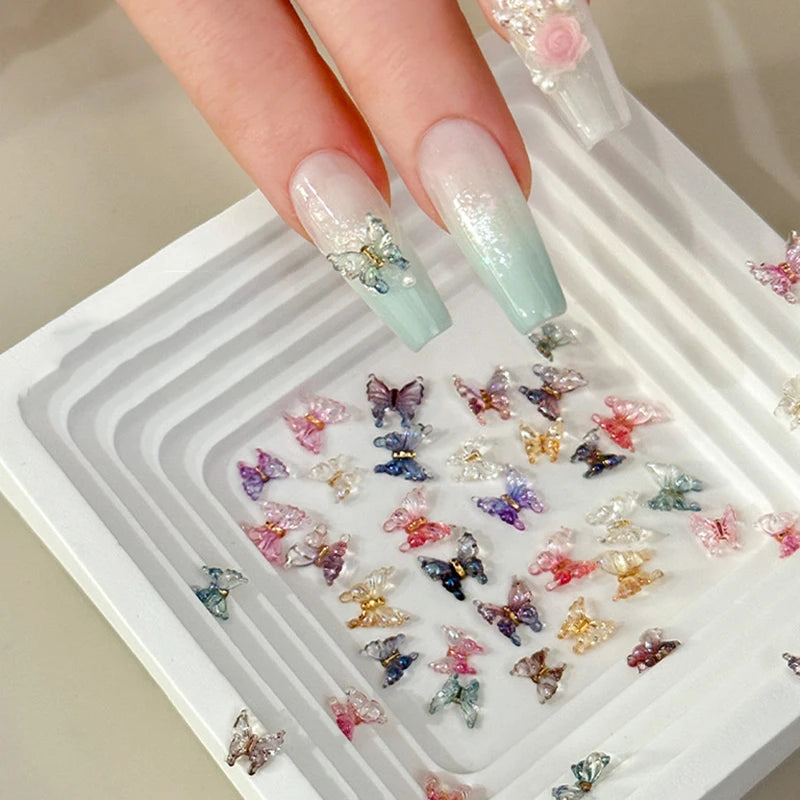 30-Pack 3D Butterfly Nail Art Charms – Colorful Kawaii Decor Nail Art Charms SPOT