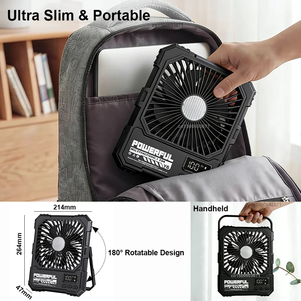 20000mAh Rechargeable Camping Fan – Desk, Ceiling & Portable Portable Camping Fan SPOT