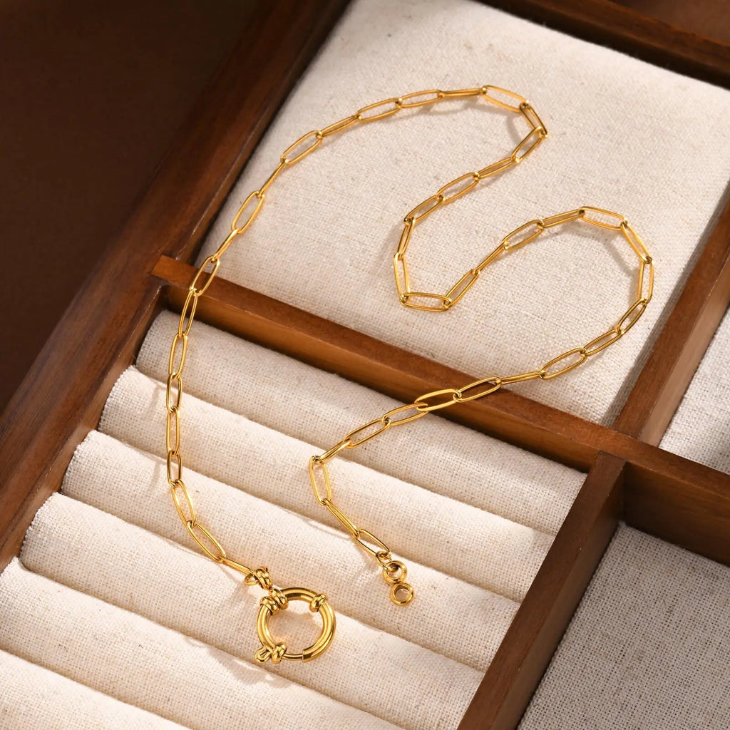 Meaeguet Stainless Steel Paperclip Pendant Necklace | Women Pendant Necklace SPOT