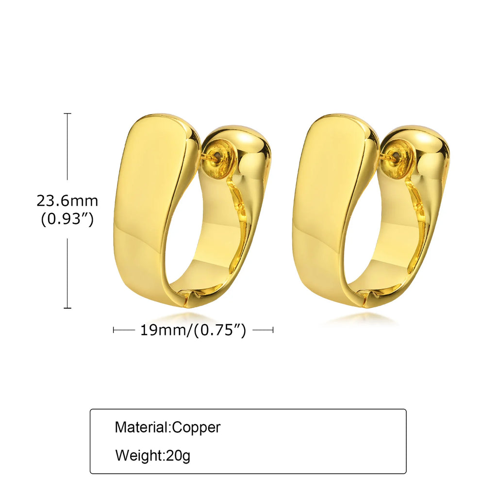 14K Gold Plated Geometric Huggie Hoop Earrings | Hypoallergenic Huggie Hoop Earrings SPOT