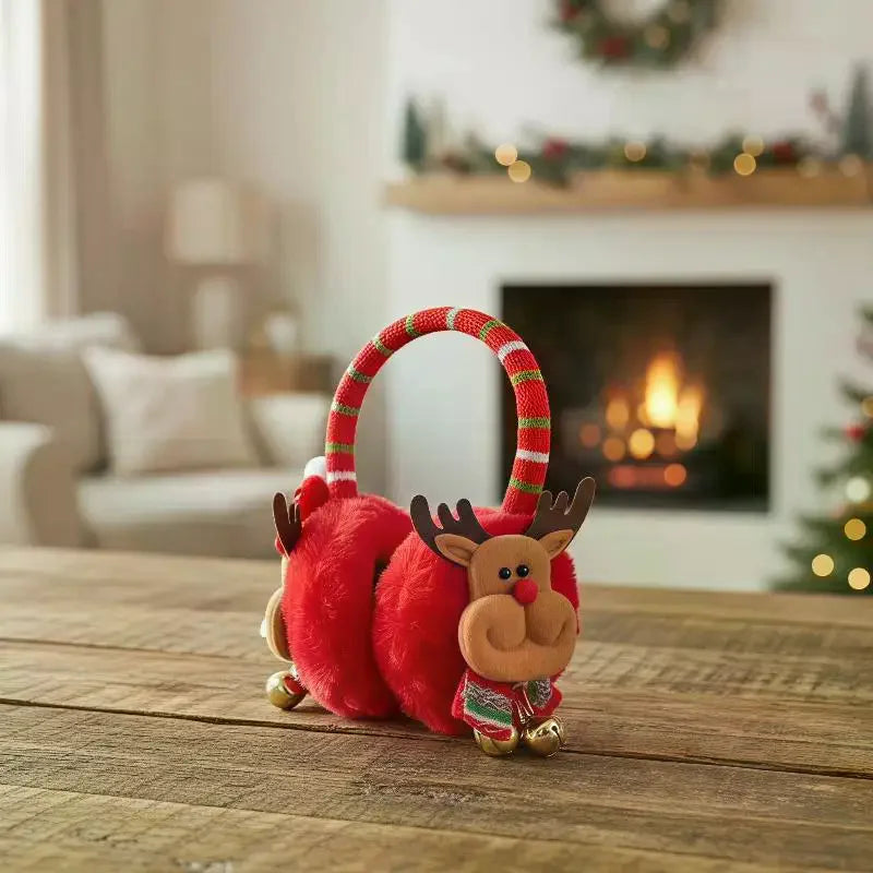 Christmas Plush Earmuffs – Festive Elastic Ear Warmers Holiday Earmuffs SPOT