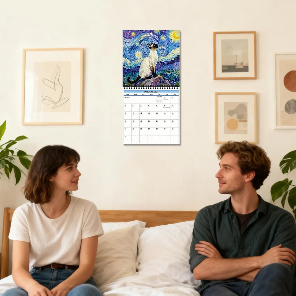 2027 Funny Cat Wall Calendar – Famous Painting Parodies Monthly Wall Calendar SPOT