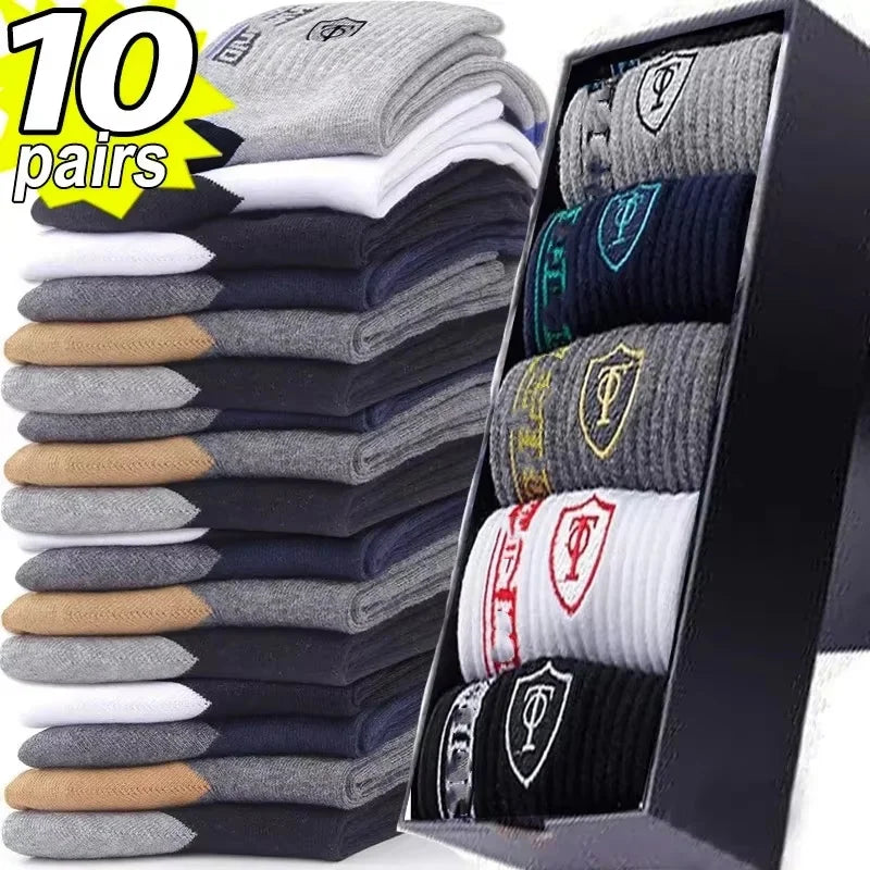 5-Pack Men's Bamboo Cotton Breathable Socks | EU 39–45 Men's Socks SPOT 35-39 10Pairs-each2pairs A