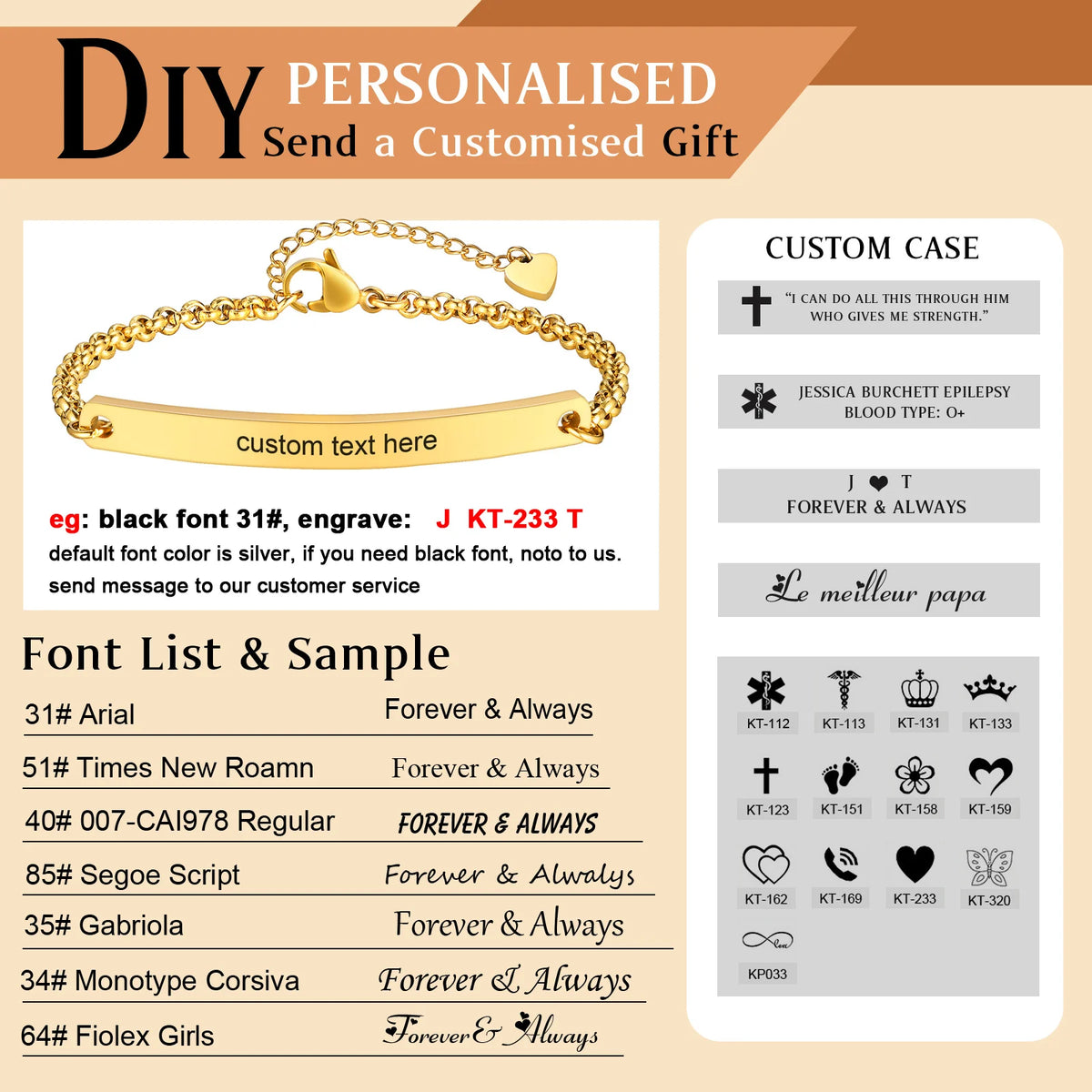 Personalized Name Bar Bracelet – Engraved Stainless Steel Engraved ID Bracelet SPOT
