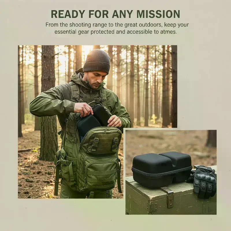 Hard EVA Case for Earmuffs, Headphones & Safety Glasses Protective Carrying Case SPOT