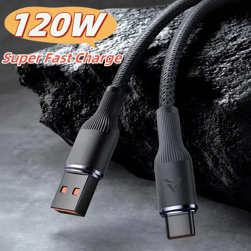 120W USB-C Braided Fast Charging Cable 1M/1.5M/2M/3M USB-C Charging Cable SPOT