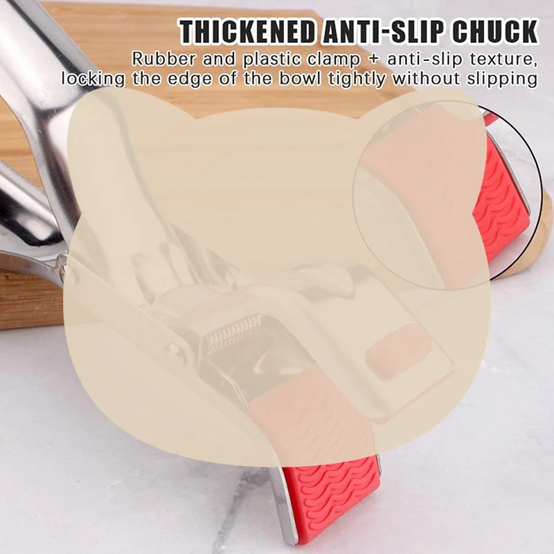 Stainless Steel Hot Bowl Holder Clip & Dish Gripper Tongs Kitchen Gripper Tongs SPOT Default Title