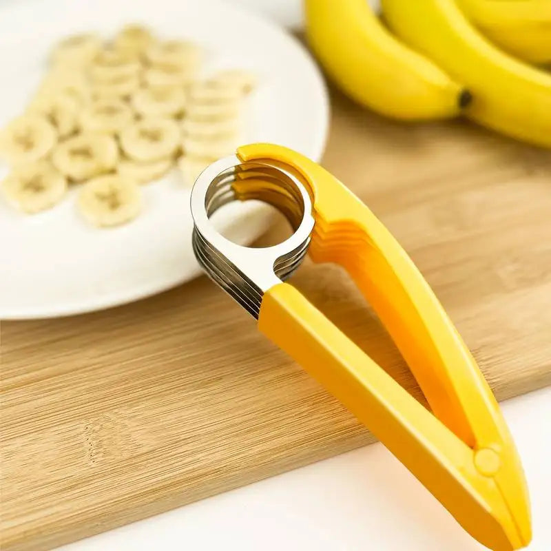 Kitchya Stainless Steel Banana & Vegetable Slicer Chopper Vegetable Slicer SPOT yellow
