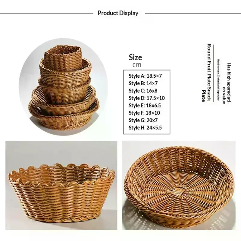 Woven Rattan-Style Serving Basket – Bread, Fruit & Veggie Tray Woven Serving Basket SPOT
