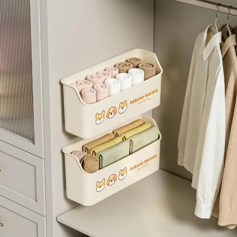 Wall-Mounted Adhesive Storage Basket – Waterproof PP Organizer Wall Storage Basket SPOT